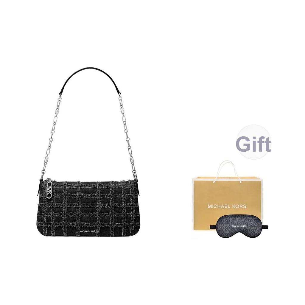 Michael Kors MK Empire Classic Quilted Zipper Closure Fabric Tote Shoulder Bag Women bags Black 32S4S8EW6C-BLACK