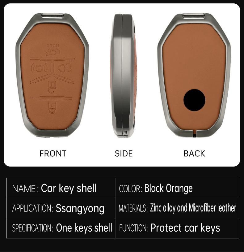 Originální kožené pouzdro na klíče pro SsangYong Korando/Rexton s kovovou přezkou