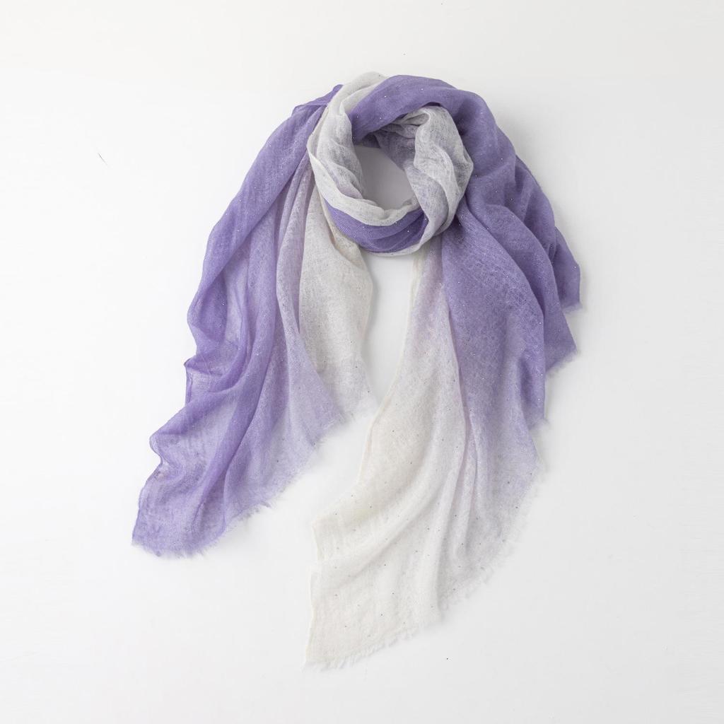 100% Cashmere Gradient Square Scarf - Elegant & Lightweight for Spring & Autumn