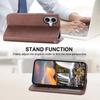 For iPhone 16 Wallet Case Calf Texture PU Leather Phone Cover with Strap