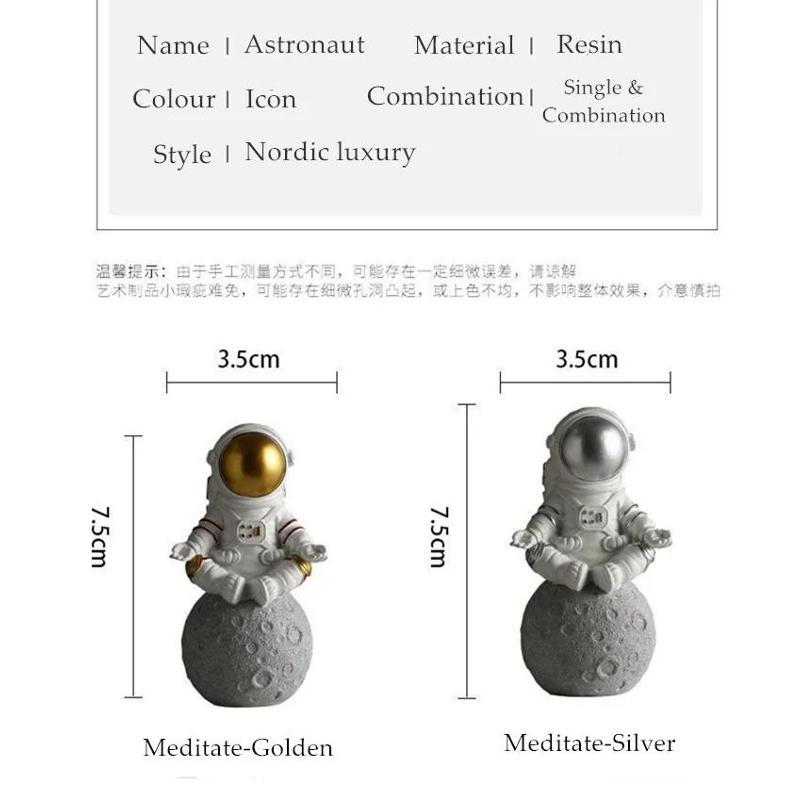 3Pcs Mini Astronaut Figures Cute Space Man Statues Desktop Decoration Collectible Model For Car Home Room Birthday Gift