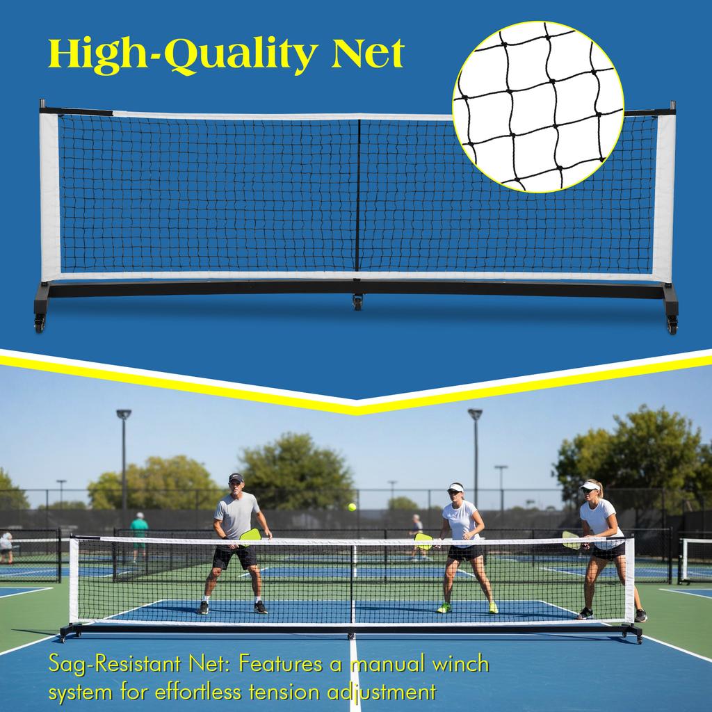 Heavy Duty Pickleball Net 22Ft Aluminum Tube Pickleball Net Professional Pickle Ball Game Net Stand for Tennis Driveway Backyard