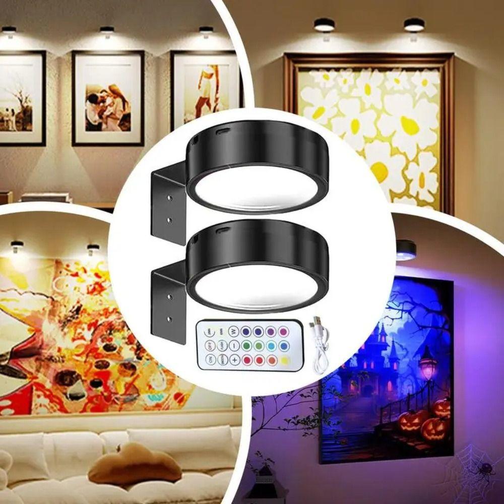 1/2/3Pcs No-Drill Magnetic LED Light Wall Mounted Art Display Light  Night Light