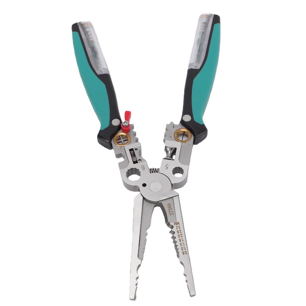 23 In 1 Wire Stripper with Detachable Electrical Tester   Winding Cable Cutting Crimping Stripping Tool Pointed Nose Pliers