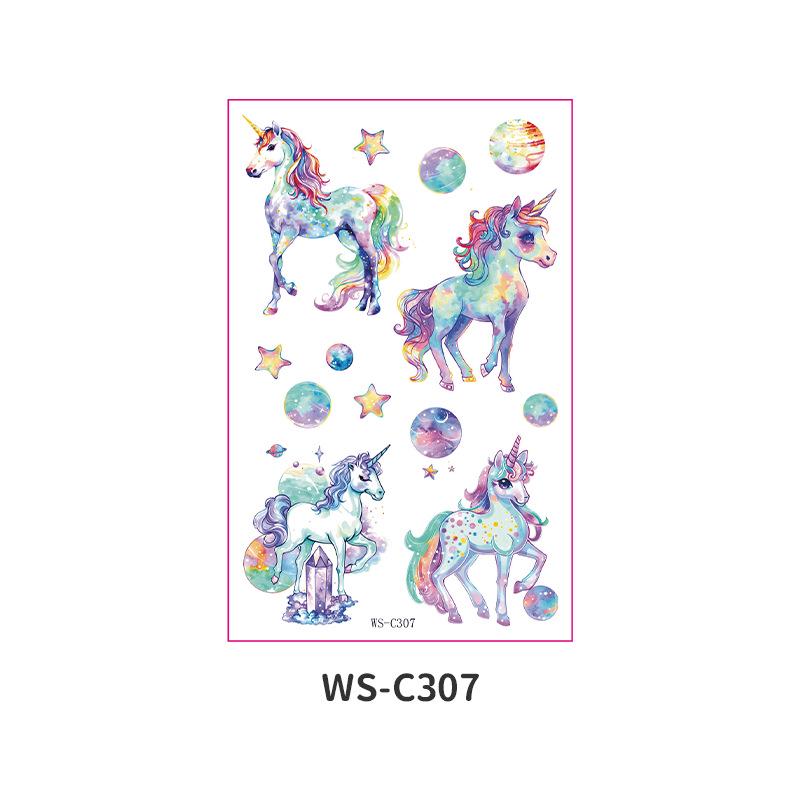 Fairy Tale Glitter Tattoo Stickers: Waterproof Butterfly, Unicorn & Bear Designs