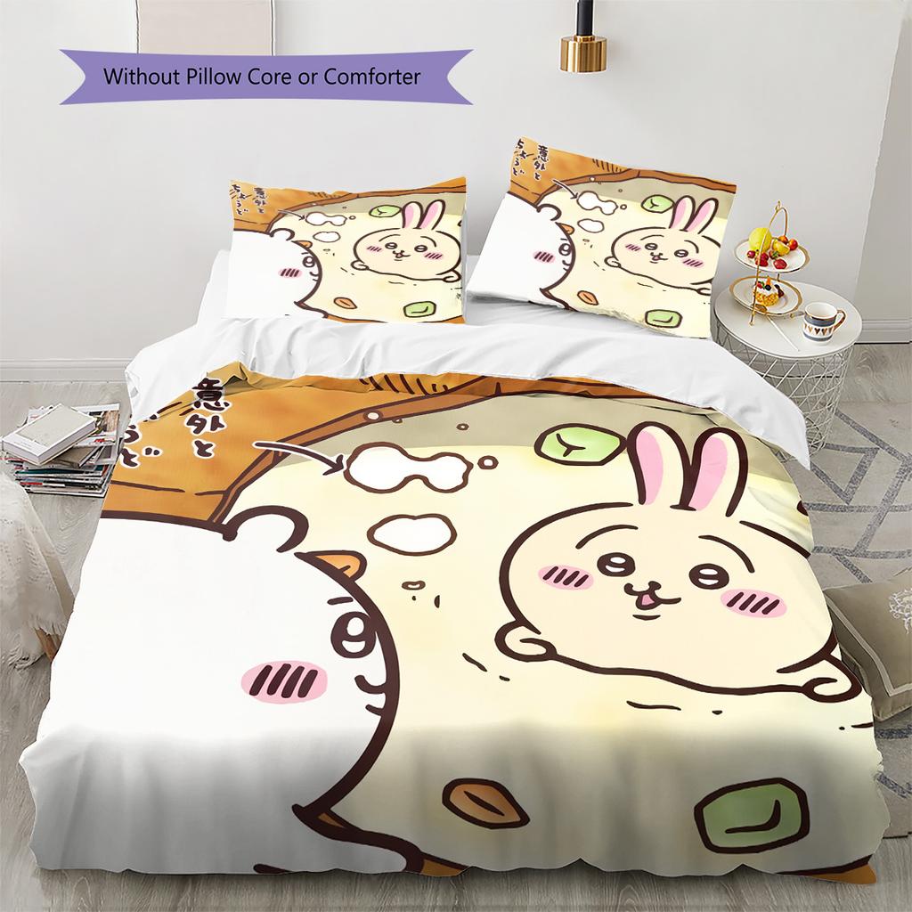 Chiikawa Pattern Bedding Quilt Set Home Decoration Gift (1 * Duvet Cover + 2 * Pillowcase Without Core)