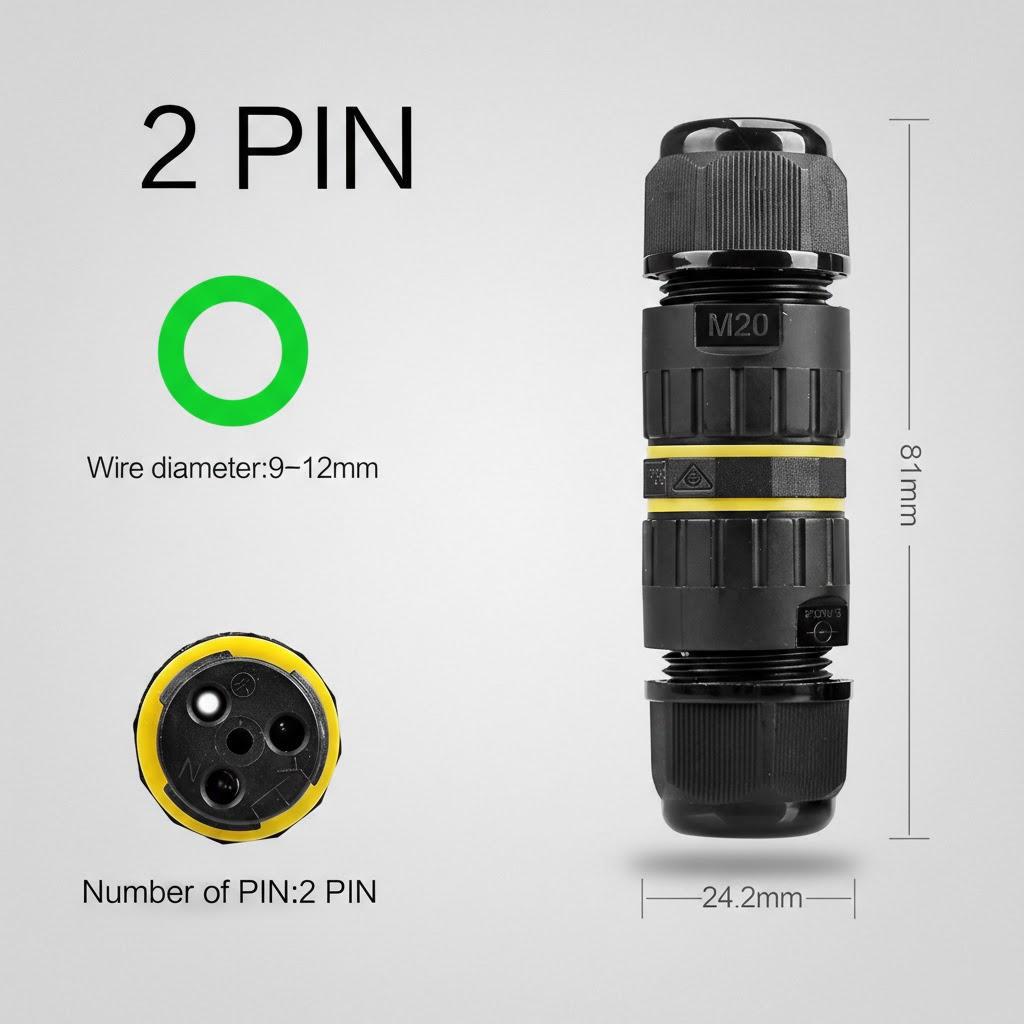 

Solar Panel Connector IP68 Waterproof Cable Connector for Outdoor Lighting and Electrical Devices