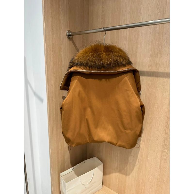 Giacca Invernale Donna Taglia L Collo in Vera Pelliccia di Volpe Giacca Imbottita Larga Calda Parka Cappotti in Piuma