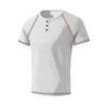 Mens Casual Summer Waffle Raglan Short Sleeve Henley T Shirt