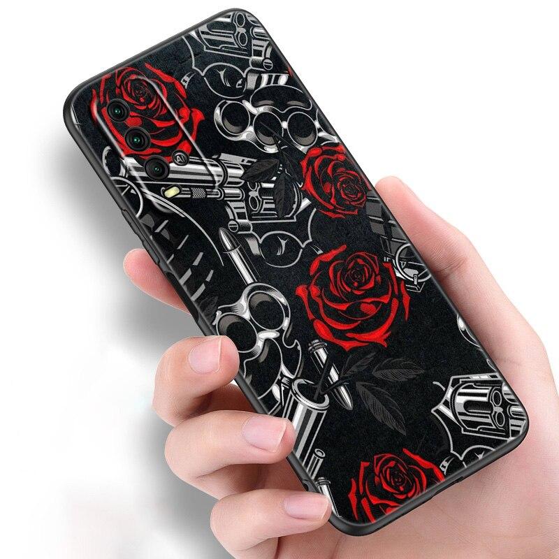 Guns N Roses Skull Silicone Phone Case For Xiaomi Redmi Note 11 10 9 8 Pro 11T 10T 10S 9S 8T 9 9A 9C 9T Black Soft Cover Coque