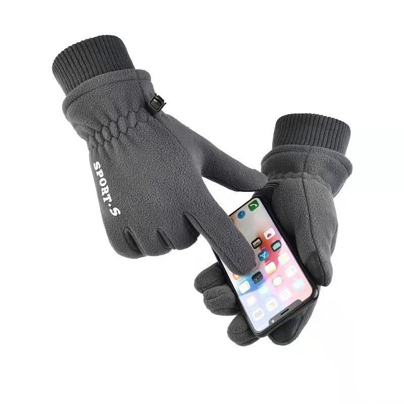 Gloves winter warm fleece thickened outdoor riding driving sports touch screen gloves fleece