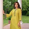 Indian Designer Top Tunic Cotton Slub Kurti Women Bollywood Party Wear Salwar Kameez Kurta Pant Set