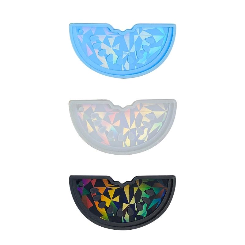 Holographic Watermelon Mold Pendant Silicone Mold DIY Shiny Watermelon Shape Keychain Crystal Epoxy Resin Mold Decor