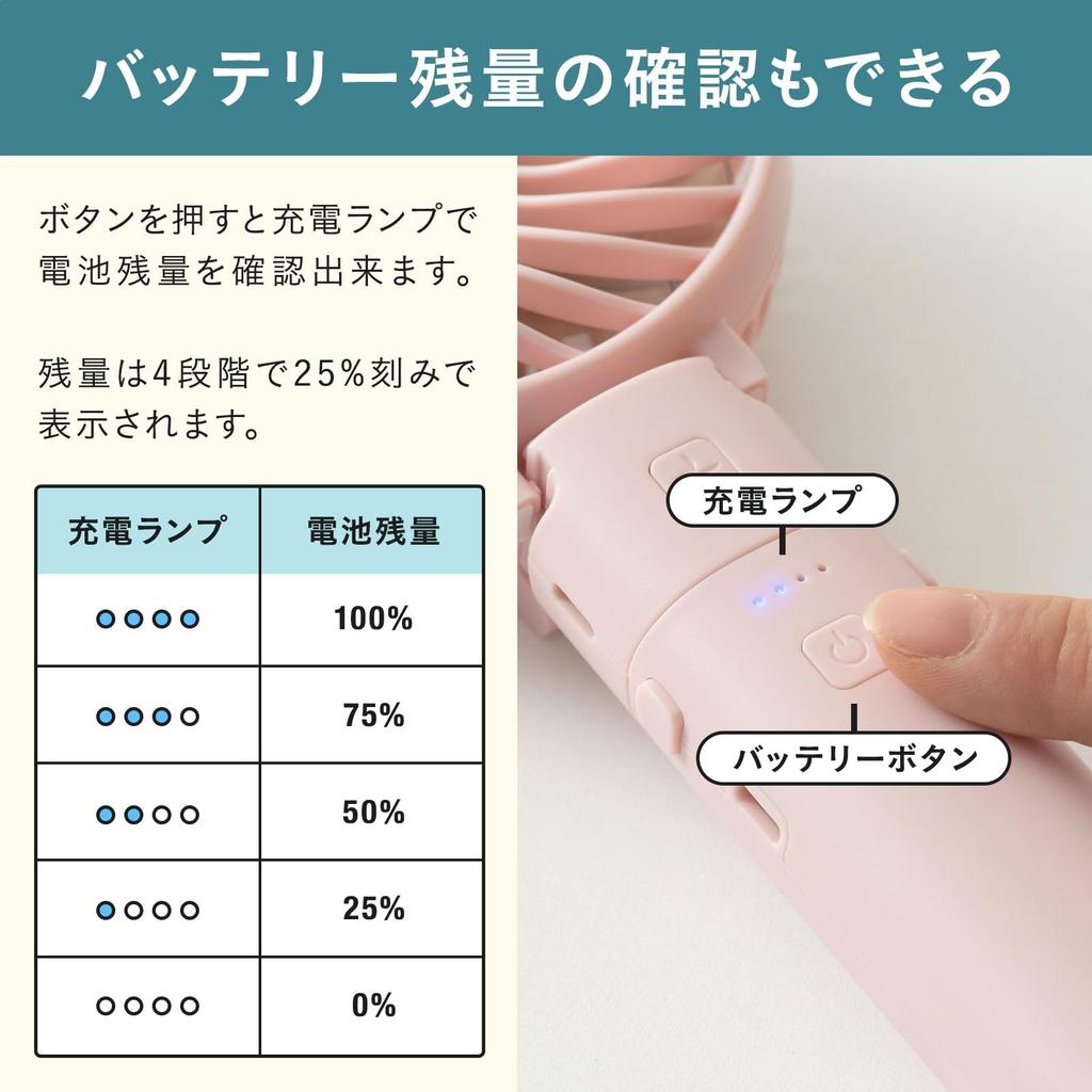 BRUNO Portable Handheld Fan, Mini Fan, Desktop Fan, Type-C Charging, Foldable, Mobile, Portable, Greige, BDE029-R-GRG