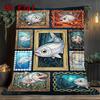 Fish Fantasies 2D Flat Pattern Flannel Blanket, High Quality All Seasons, Home Decor, Warmth and Comfort, Perfect for Christmas Gifts.
