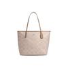 City 36 Gold Logo Brand Print Maxi Signature Canvas Tote Bag Women Tote Bags Gray-Brown CCD66-SVPWH