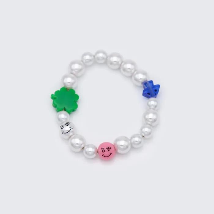 Color Pop Motif Smile Pearl Bracelet