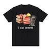 I Eat Cement Cursed Cat Funny Meme T Shirt Mens Fashion Humor Short Sleeve T Shirts Female Tshirt Tops Graphic T Shirts Y2K