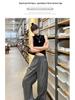 Women's White Ice Silk High-Waist Wide-Leg Cargo Pants - Summer 2025, Slimming, Quick-Dry Style