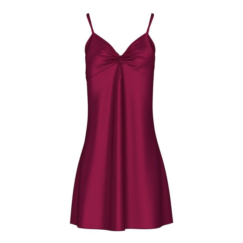 Womens Ice Silk Sleep Dress With Built-in Pads Backless Spaghetti Strap Nightgown Home Wear