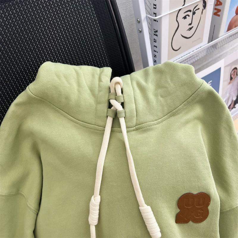 Spring Autumn Loose Hooded Hoodies Female Casual Solid Color All-Matched Pullovers Korean Style Drop Sleeve Sweatshirts