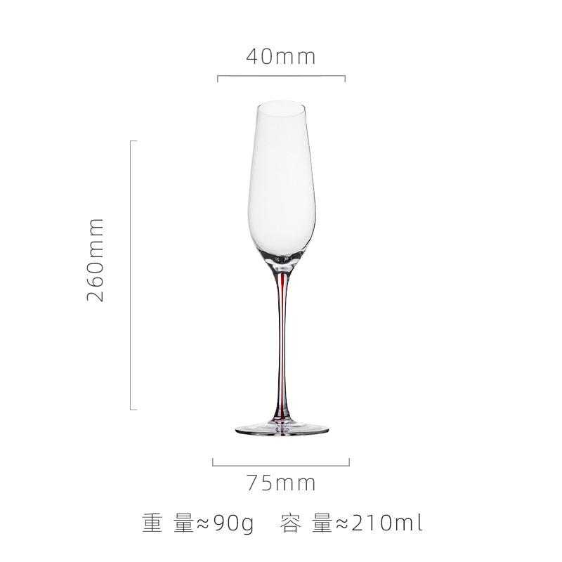 Multiple Styles Red-stemmed Crystal Goblet Glass Threaded Red Wine Burgundy Champagne Glass Set Elegant Drinking Utensils