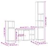 3 Piece Bathroom Furniture Set Gray Sonoma Particleboard