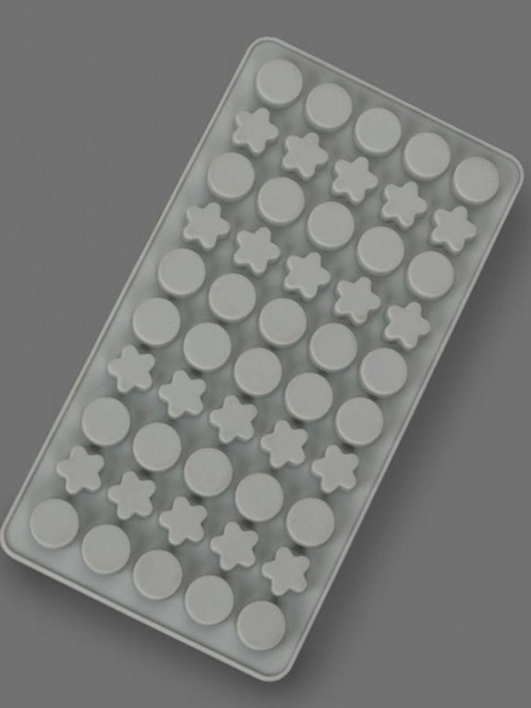 

Delicate Cake Mold Easy Demould Silicone Round Five-Pointed Star Chocolate Mould Ice Cube Is Suitable for Refrigerator серый