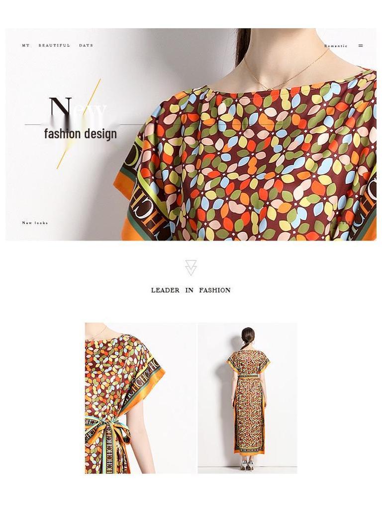 In-Stock European & American Fashion Versatile One-Shoulder Tie-Up Dress with Belt