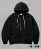 Perstep Round Cut Heavy Cotton Zip-Up Hoodie Black Ishd4738