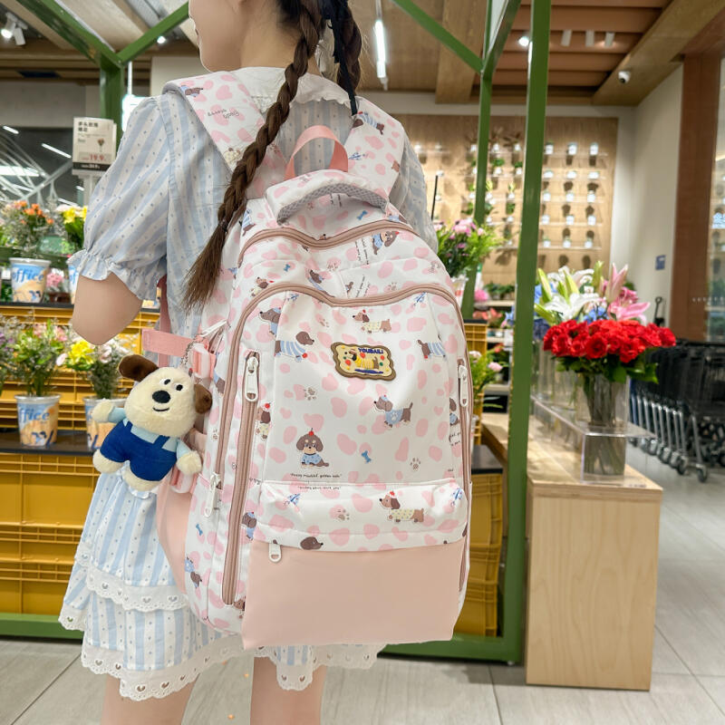 Leopard Print Junior High School Student Schoolbag Women's Backpack Lightweight Backpack