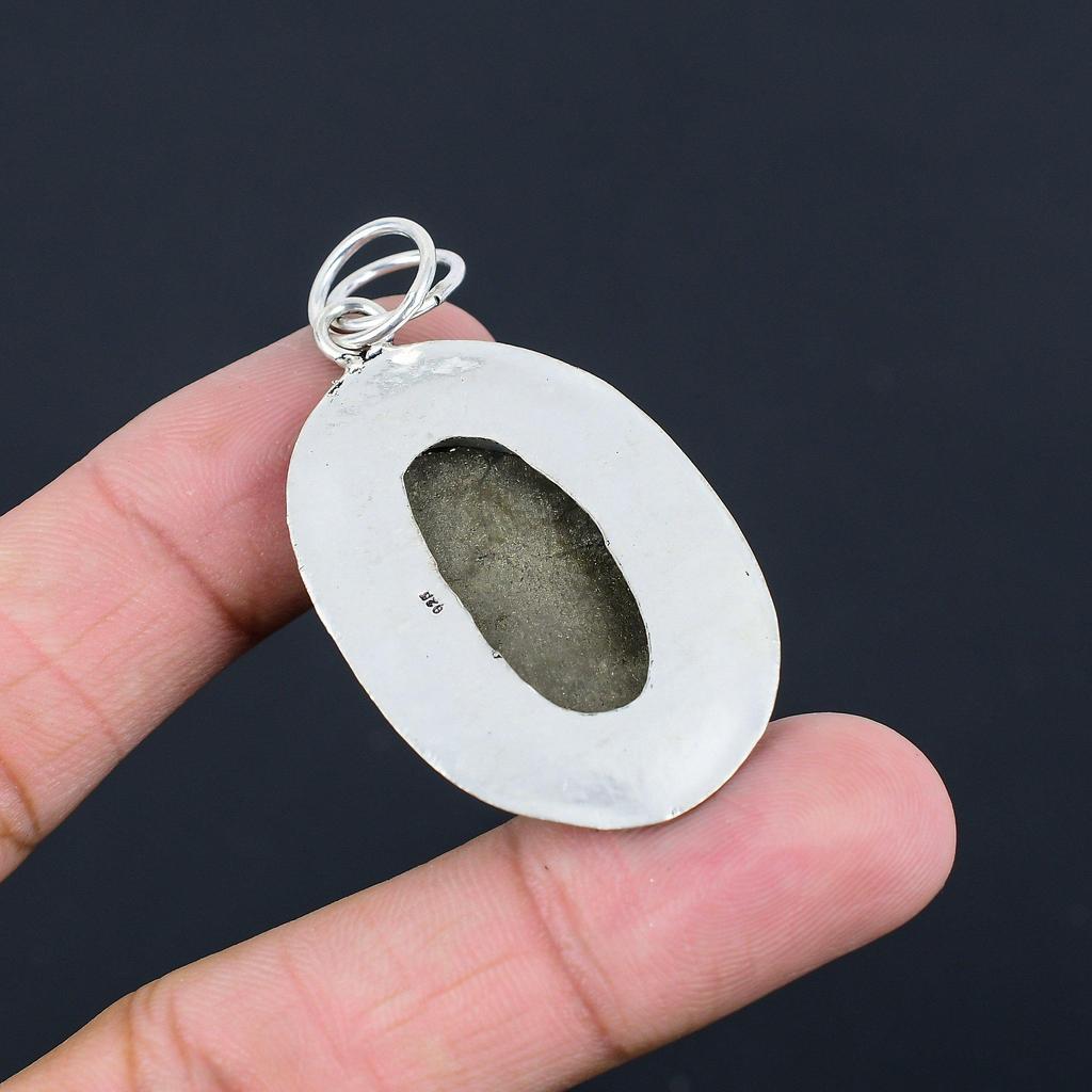 Friendship Day Deal 925 Sterling Silver Pyrite Stone Engagement Pendant Jewelry