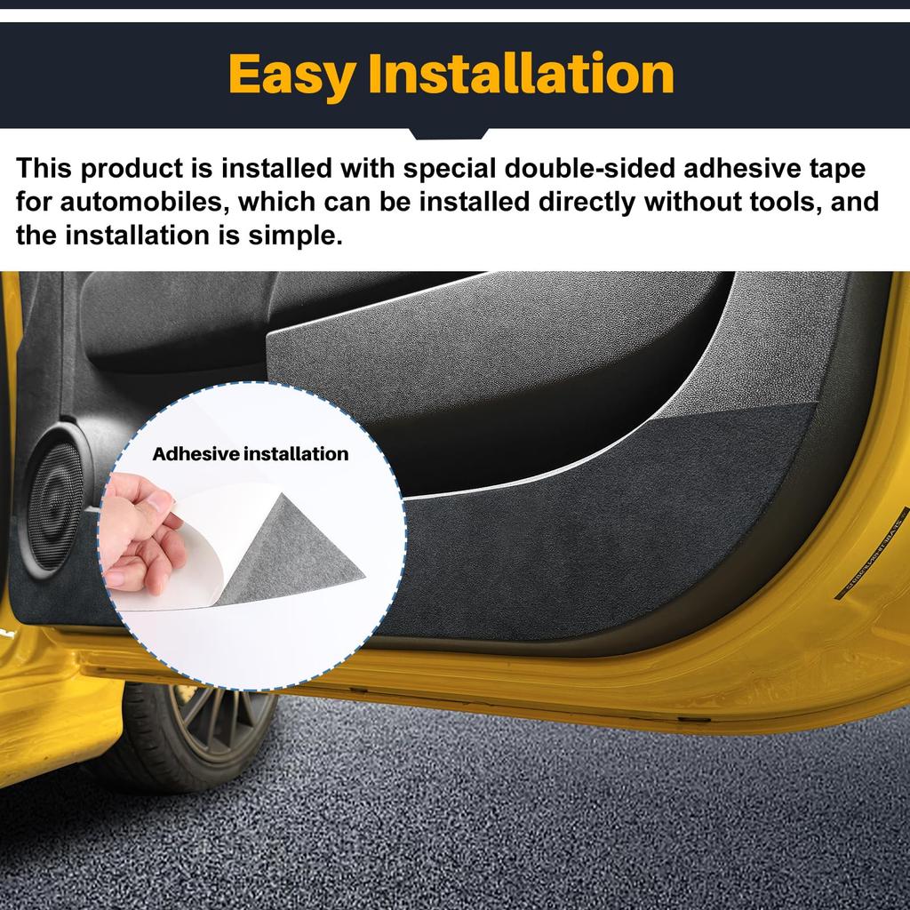 FDAIUN Car Door Trim Protective Stickers for Fiat 500 and Abarth 595 695 Door Kick Door Scratch and Stain Soft Suede Fiat 500 Abarth 595 695 Interior