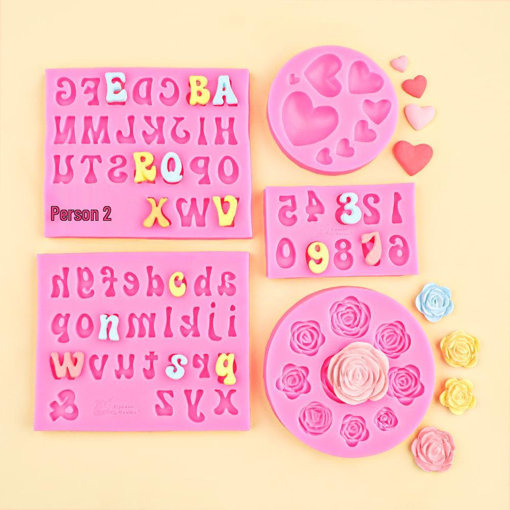 Chocolate Silicone Mold for Fondant Flowers, Hearts, Letters, and Numbers - Cake Decoration