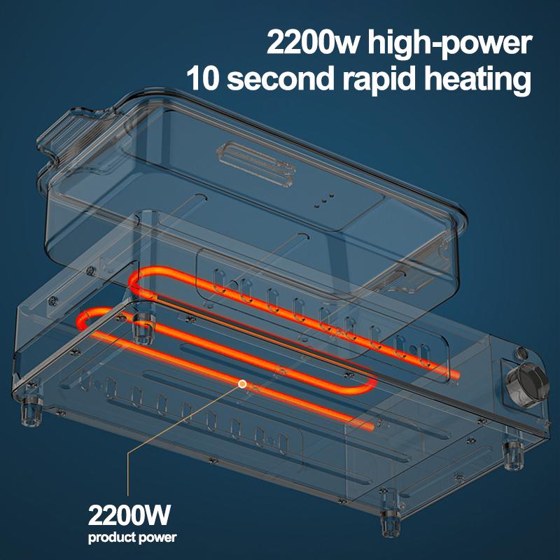 2200W Multifunción 3 en 1 Sartén Grill Máquina Eléctrica para Barbacoa Doméstica Barbacoa Eléctrica Sin Humo Olla Caliente Eléctrica Olla de Cocción Dividida 220V