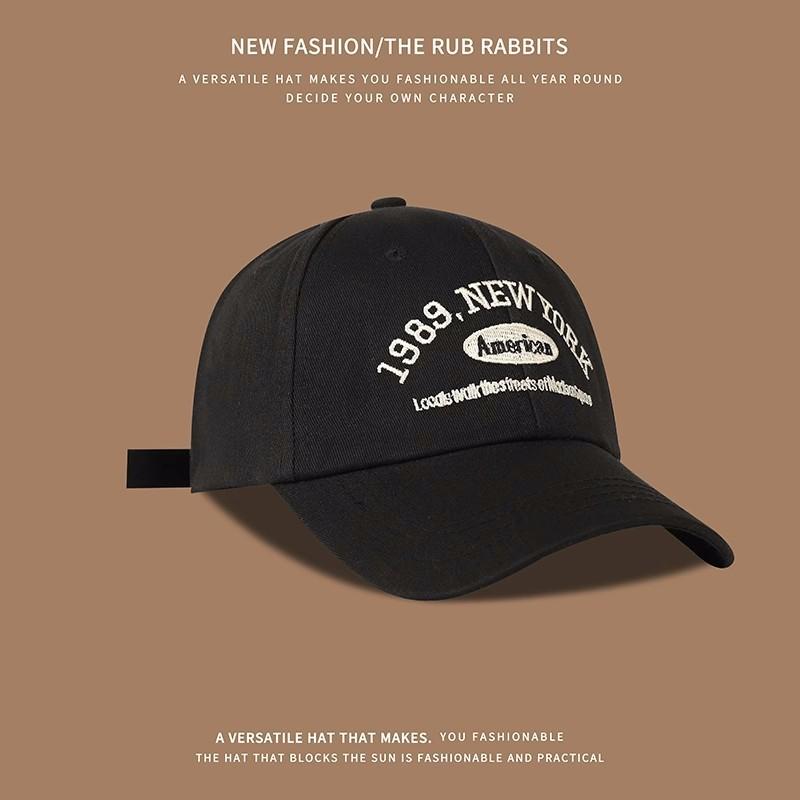 Letters Baseball Hat for Women Japanese Embroidered Baseball Hat Trendy Korean Casual and Versatile Face Showing Small Sun Hat for Men