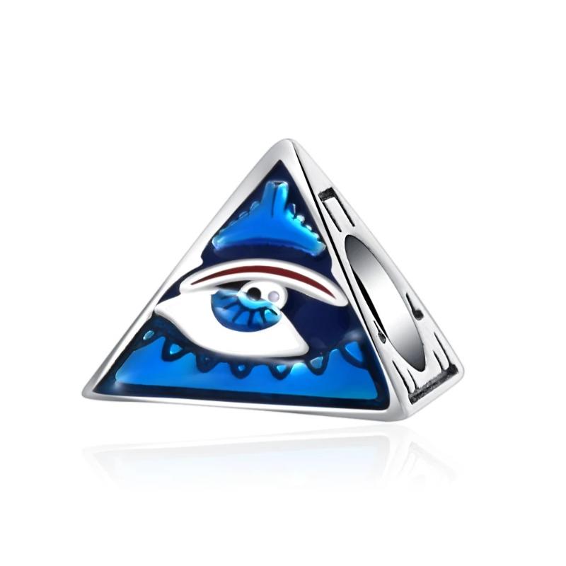 925 Silver Eye of Greece Devil Pendant Charm Bead for DIY Women Jewelry Bracelet Necklace