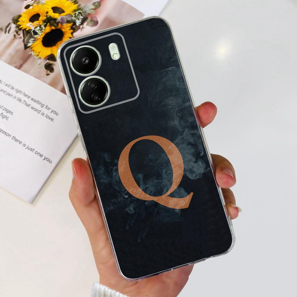 For Xiaomi Redmi 13C Case Redmi 13C 2023 Fashion Initial Letter Soft Silicone TPU Phone Cover For Redmi13C 13 C 4G