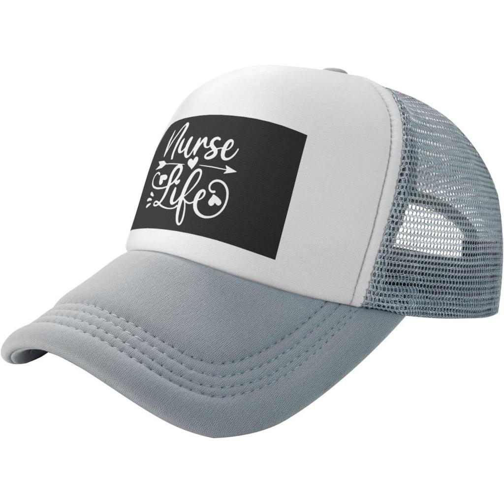 Nurse Life Trucker Hat Breathable Mesh Snapback Cap for Adult Unisex Casual Outdoor