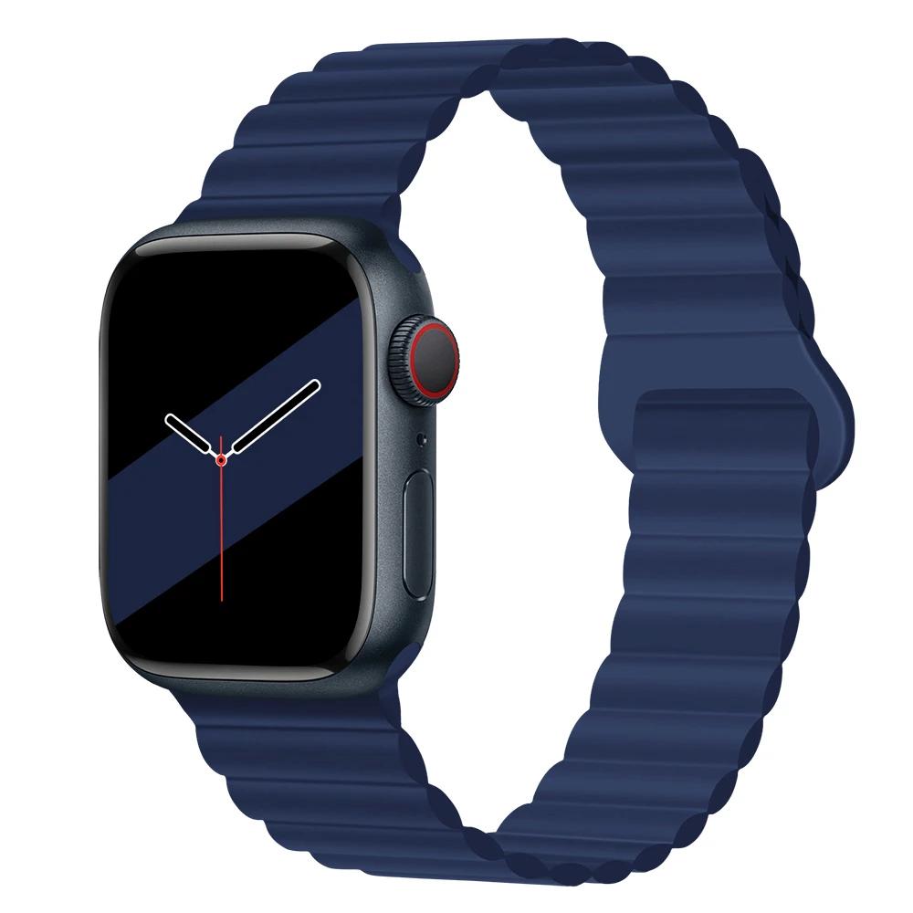 Magnetyczny Pasek Silikonowy Sportowy Bransoletki Do Apple Watch 41mm 42mm 44mm 45mm 46mm 49mm iWatch Seria 11 10 9 8 7 6 5 4se
