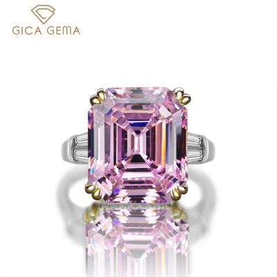 High Carbon Diamond Rings 925 Sterling Silver 14*16mm 3colors Gemstone Unique Design Romantic Fine Finger Jewelry Wedding Party Gifts