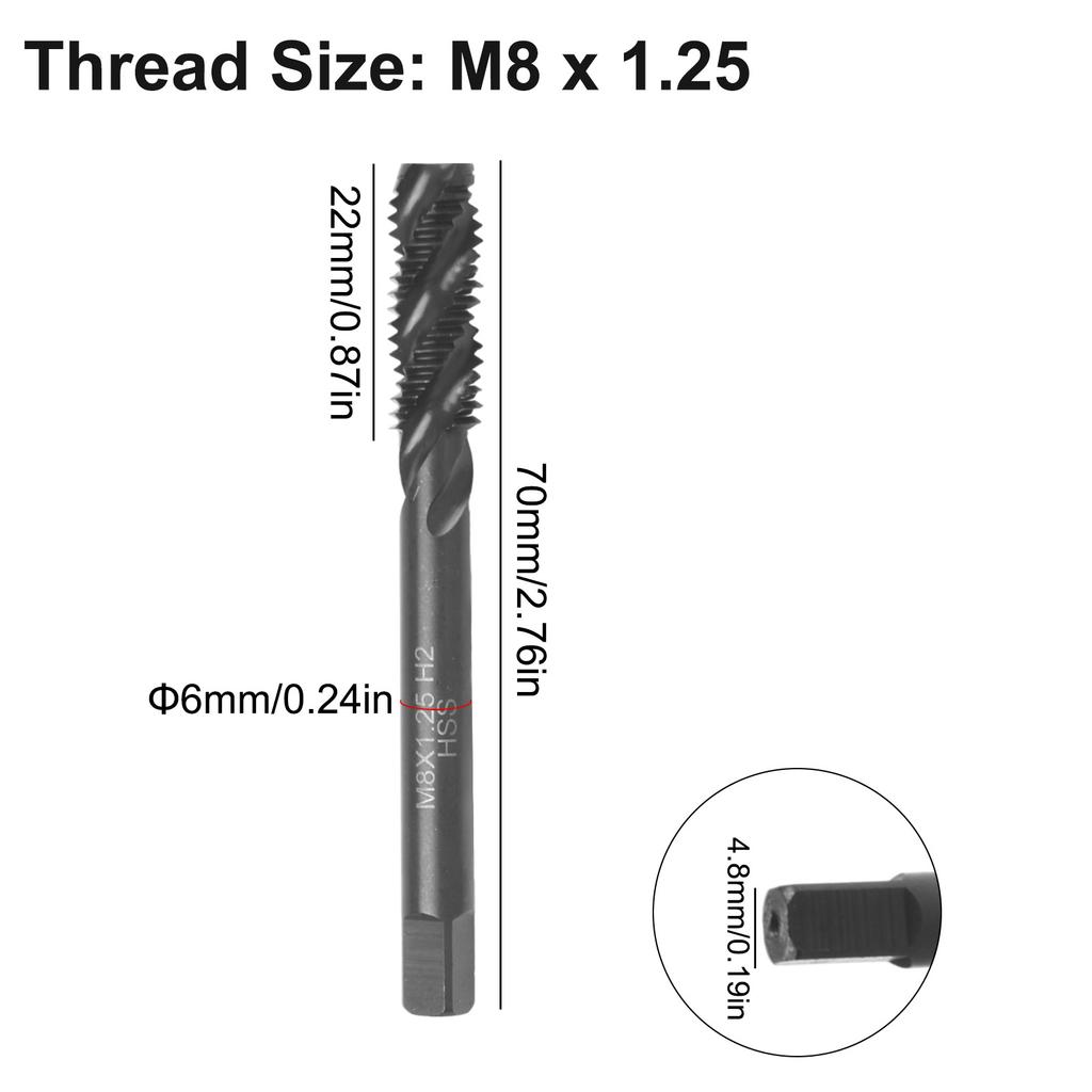 CNC Overload Protection Spiral Flute Tap Spiral Fluted Tap HSS Nitriding Coated Upward Chip Removal Metric M X Spiral Flute Tap