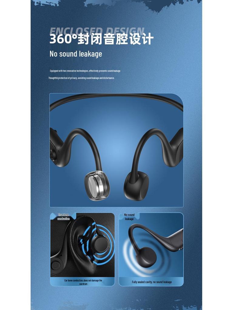 Y12 Bone Conduction Bluetooth Earphones: Waterproof, Non-In-Ear, with Card Slot for Sports, Swimming, and Running.