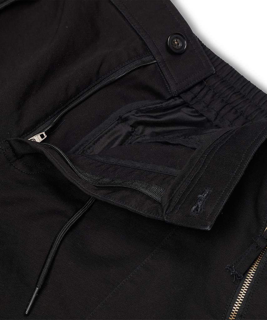MUDSALT 8P Elastic Waist Wide Cargo Pants Black