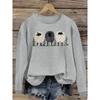 New Autumn and Winter Printed Round Neck Sweatshirt Fashionable Pullover Casual Versatile Long-sleeved Sweatshirt for Women