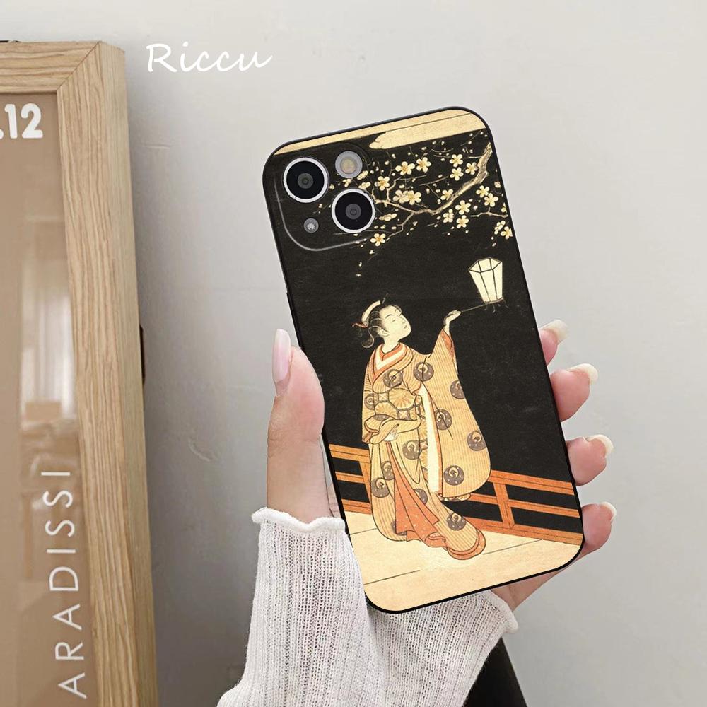 

ДЛЯ iPhone 14 Ukiyo-e японский стиль искусства мягкий чехол для iPhone 14 11 12 Pro 8 7 Plus X 13 Pro MAX SE2020 XR XS RICCU мягкие чехлы iphone XR