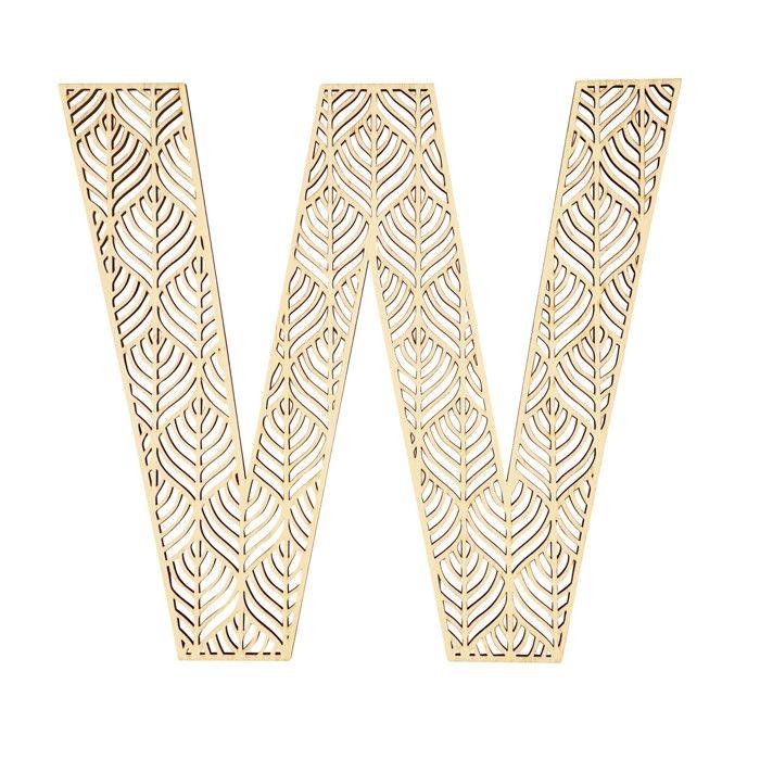 Wooden Letter W Giant Pierced Alphabet 24 Cm