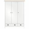 VidaXL 3-Door Wardrobe Hill Range White 127x50x170 Cm Solid Pine