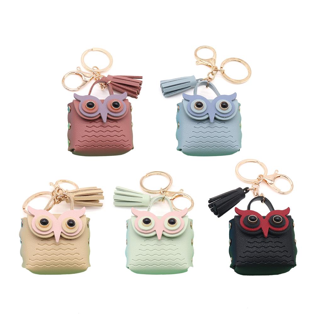 Cute Animal Car Holder Leather Coin Purse Keychain Decoration Accessories