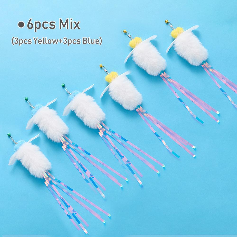 

6pcs Cat Toy Accessories Plush Toy with Bell Kitten Cat Toys Interactive Replacement